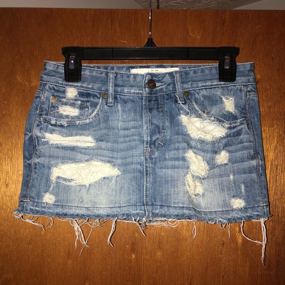 Abercrombie & Fitch Dresses & Skirts - Abercrombie Distressed Denim Skirt